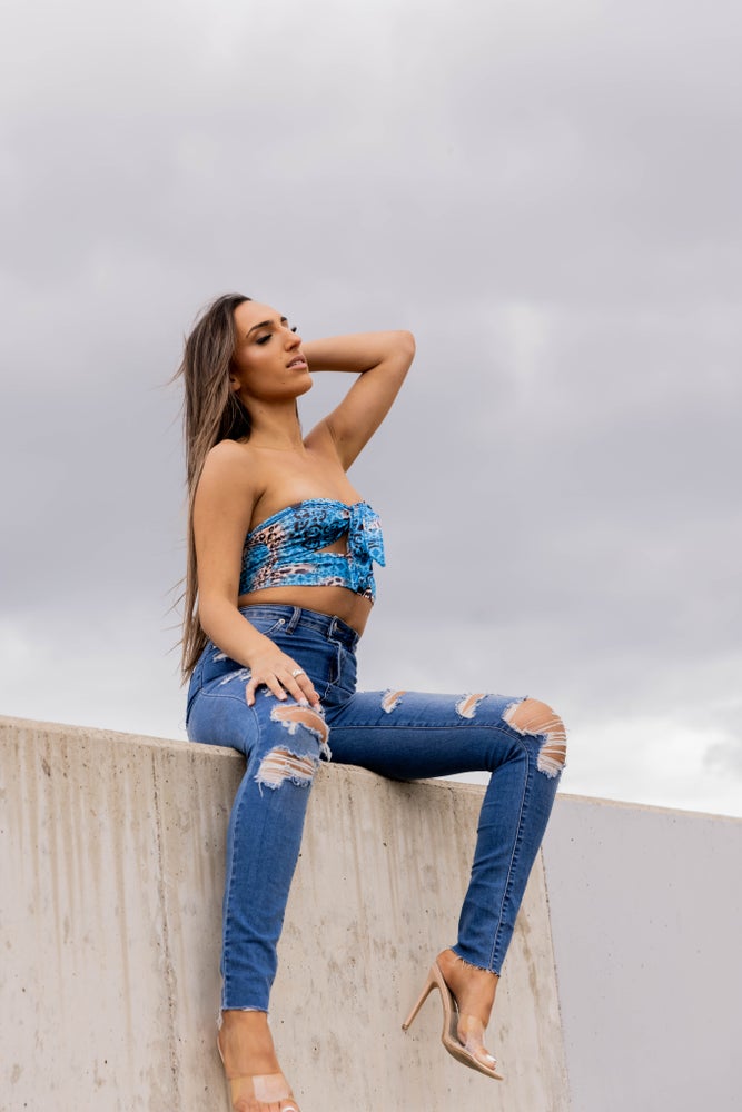 Blue Leopard Crop