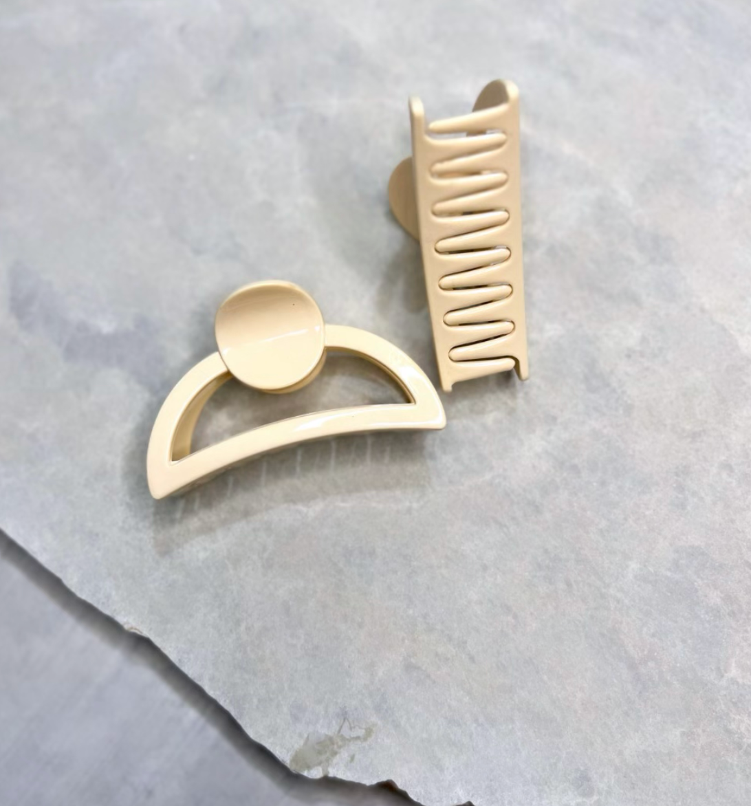 Alyssa Hair Claw - Cream