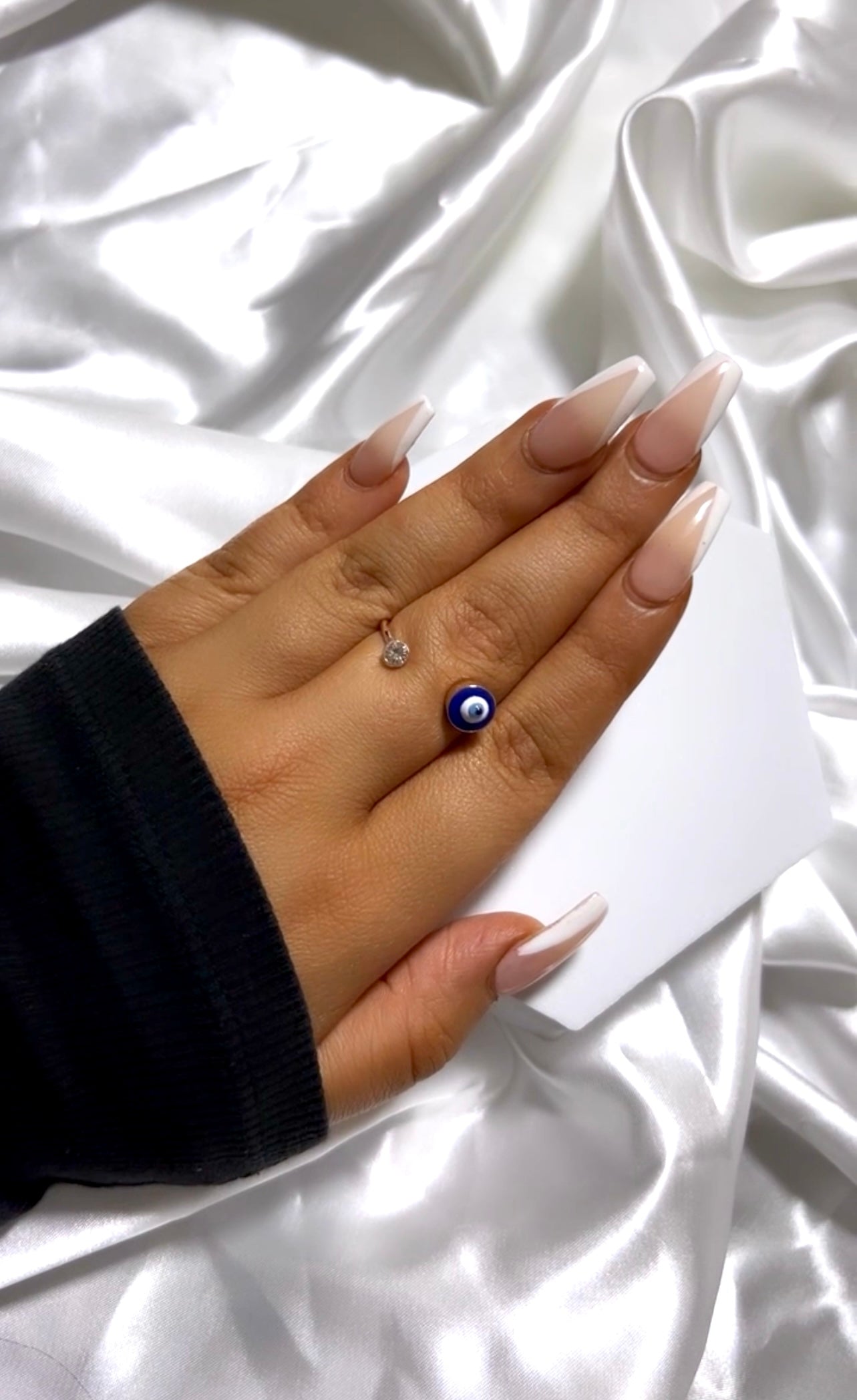 Evil eye store engagement ring